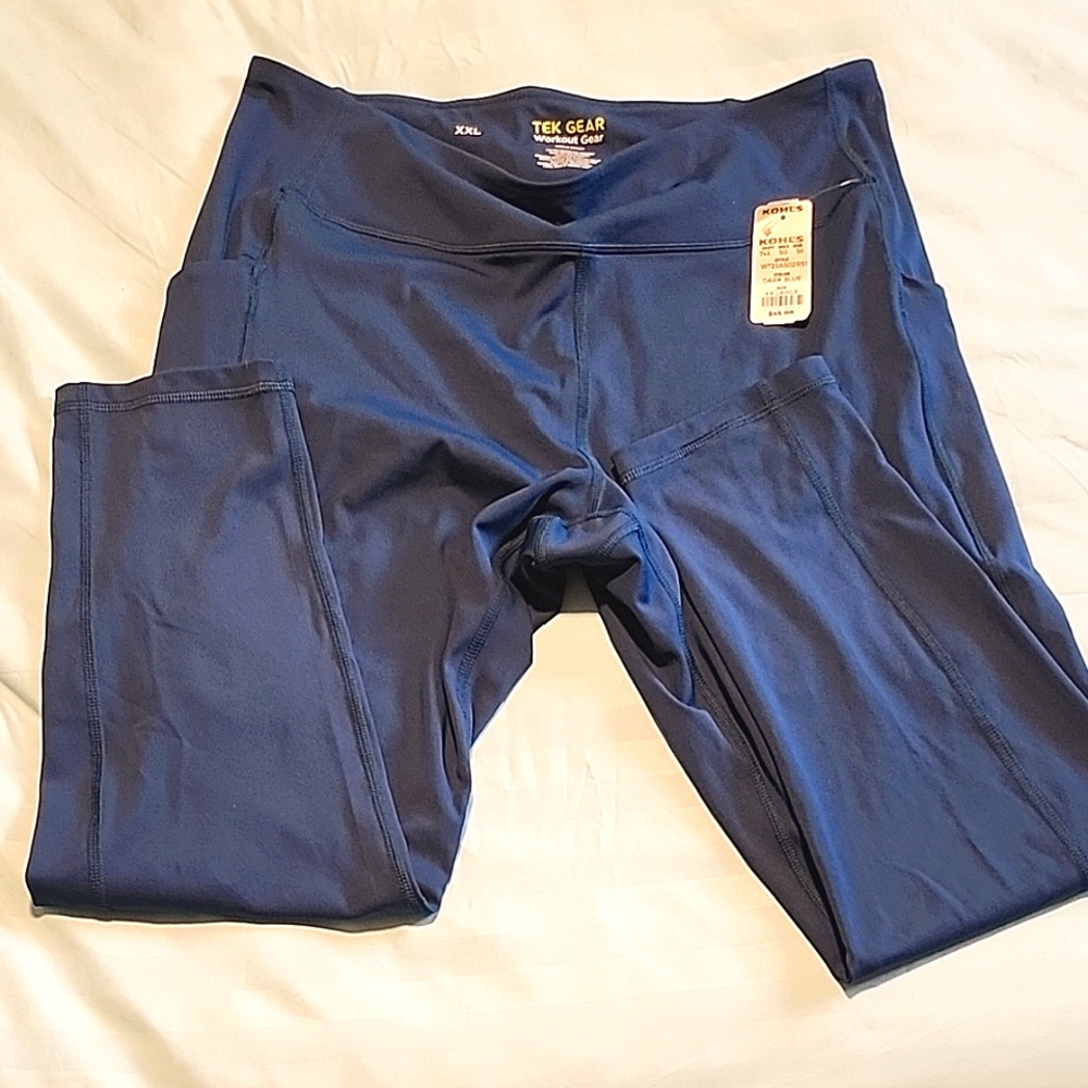 Tek Gear Navy Pocket Leggings XXL NWT